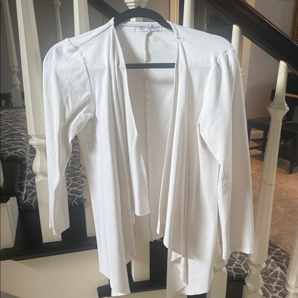 BECCA White Open Front Cardigan